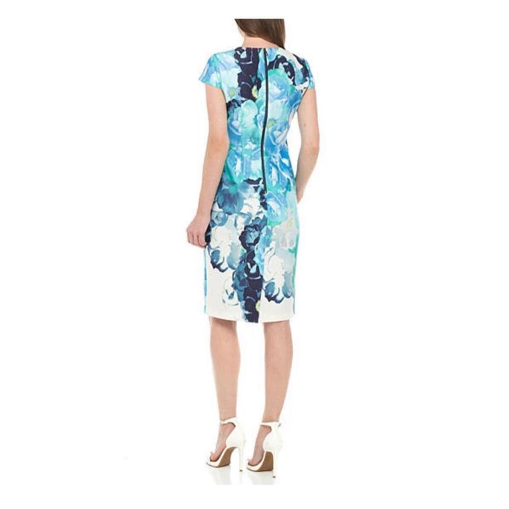 Vince camuto sz 6 Floral Print Cap Sleeve Midi Dress - Picture 10 of 11